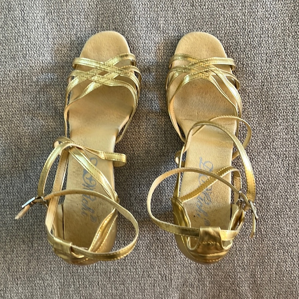 Gold Ballroom shoes Size 7